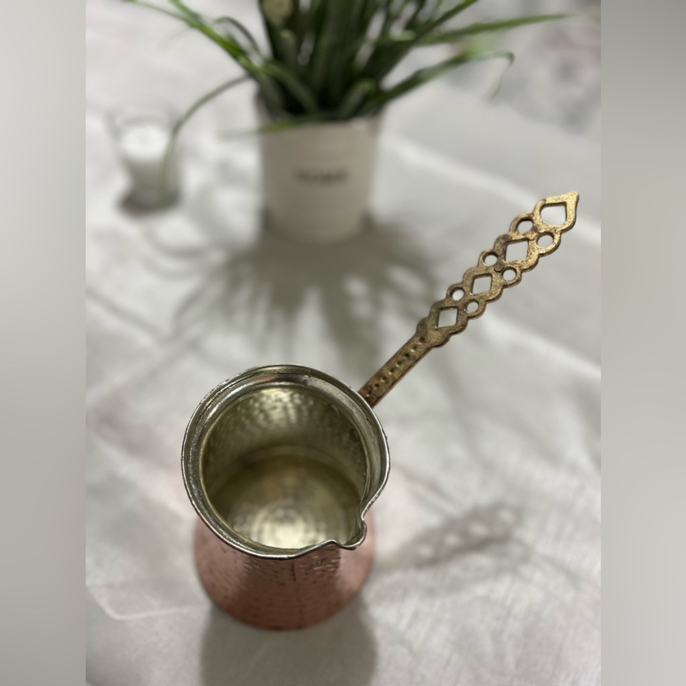 NEW Copper Turkish Coffee Warmer Tea Pot With Handle - Picture 2 of 5